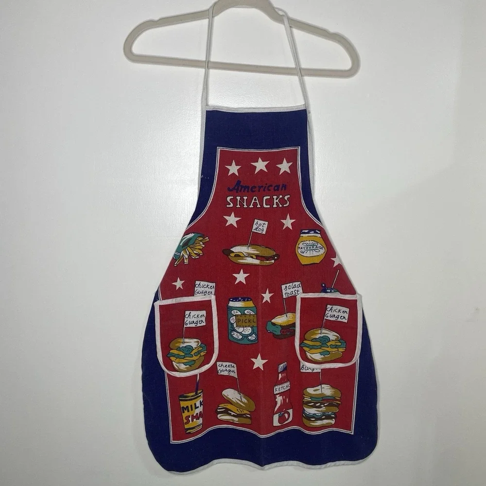 vntg‎ late 80's graphic American bbq apron 